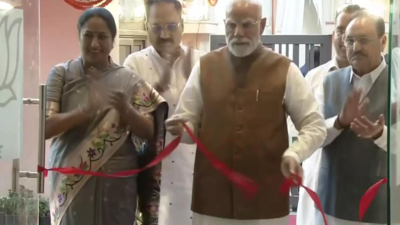 Watch: PM Modi inaugurates new BJP Delhi office at DDU Marg; leaders perform ceremonial ‘havan’