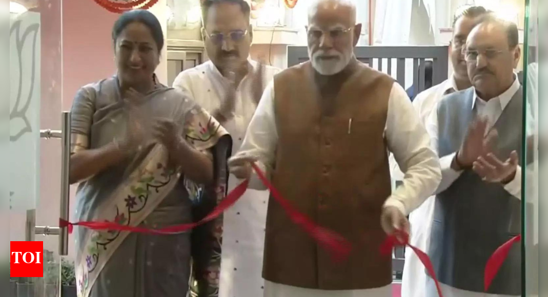 Watch: PM Modi inaugurates new BJP Delhi office at DDU Marg; leaders perform ceremonial ‘havan’