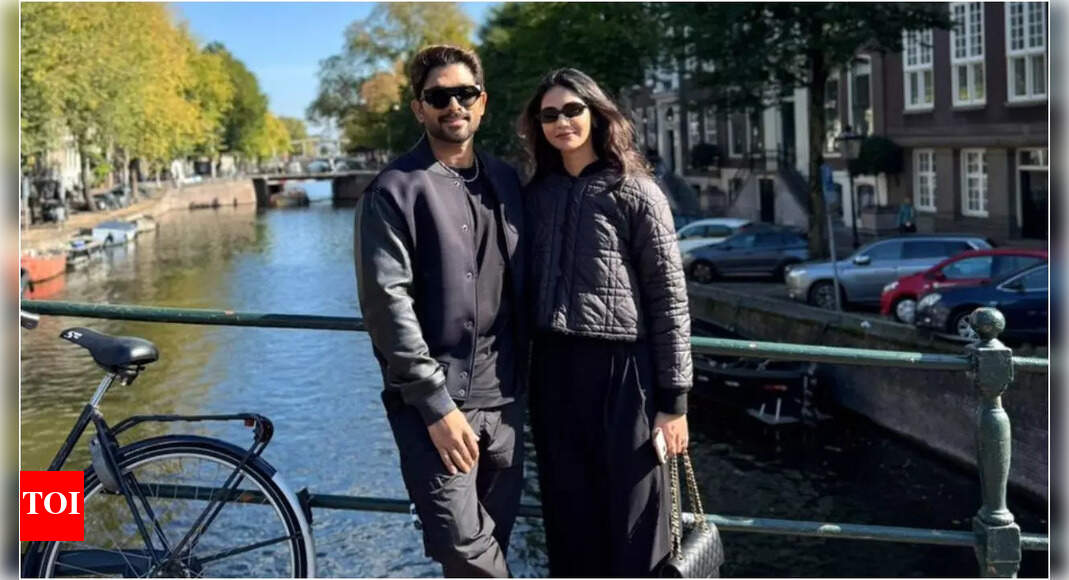 Allu Arjun wishes wife Sneha Reddy on her birthday; drops pictures of couple twinning in monochrome outfits