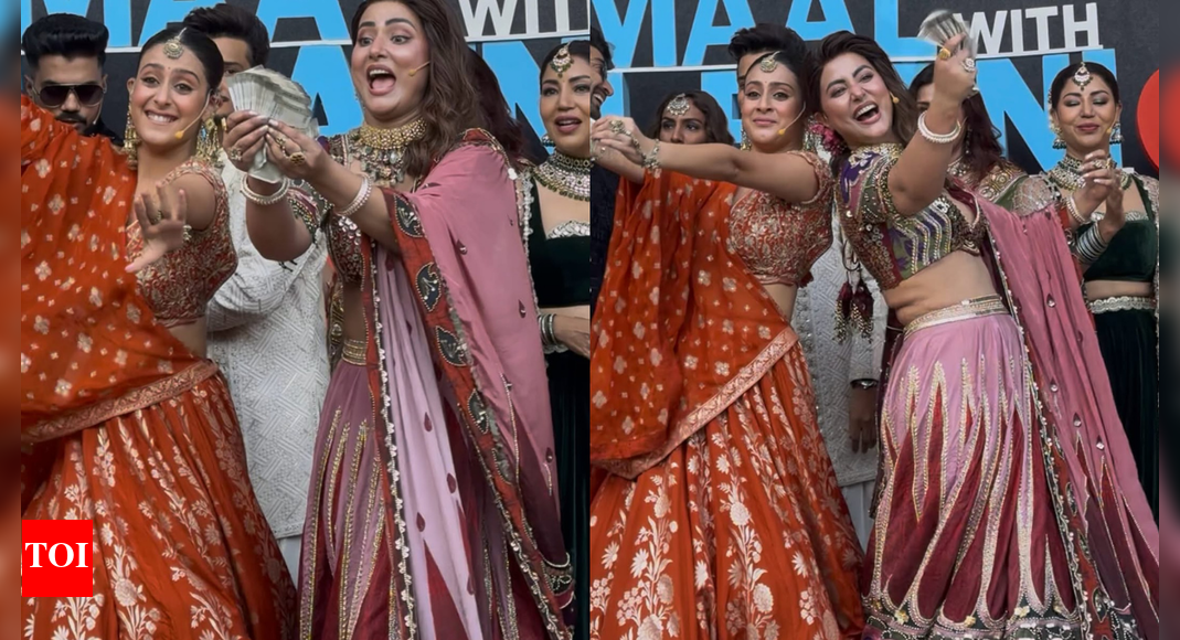 Pati Patni Aur Panga: Hina Khan and Isha Malviya get lucky with the fun joota-churai at Avika Gor and Milind Chandwani’s wedding