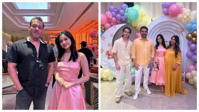 Salman Khan poses with Jannat Zubair, flaunting his warm smile at Arbaaz Khan and Sshura Khan’s baby shower - Pics