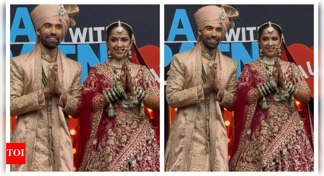 Avika Gor and Milind Chandwani’s first look as newlyweds as they arrive at the Pati Patni Aur Panga shoot