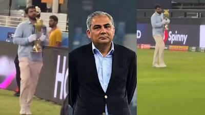 Shocking! Caught on camera: Man sprints out of the ground with the Asia Cup trophy under Mohsin Naqvi's instructions - WATCH