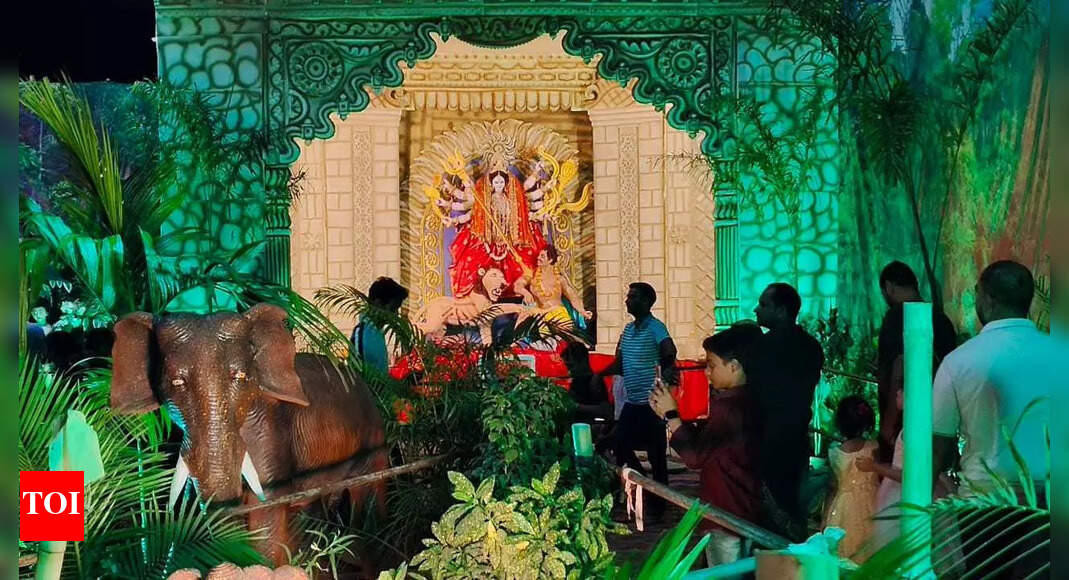 Buxar’s Nai Bazar pandal transforms Durga Puja into a jungle adventure