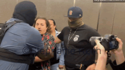 Scuffle with journalists: Federal agents shove reporters at NYC immigration court - video