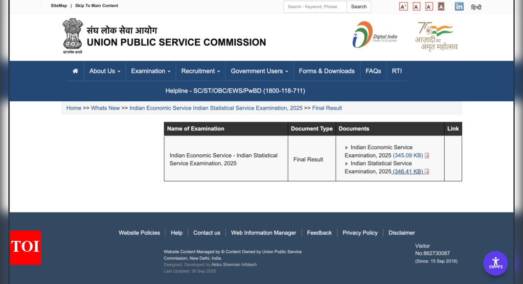UPSC IES, ISS final result declared at upsc.gov.in: Check direct link to download merit list here