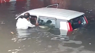 Neck-deep water, no fear: Underpass turns death trap in flooded Mathura; cop’s heroic act saves trapped family — watch