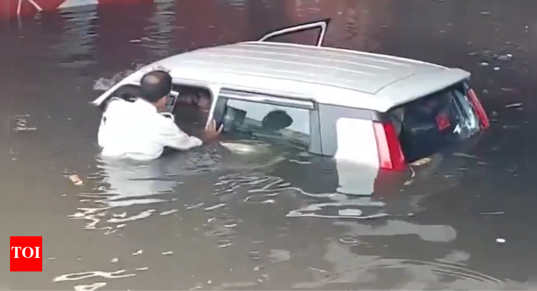 Neck-deep water, no fear: Underpass turns death trap in flooded Mathura; cop’s heroic act saves trapped family — watch