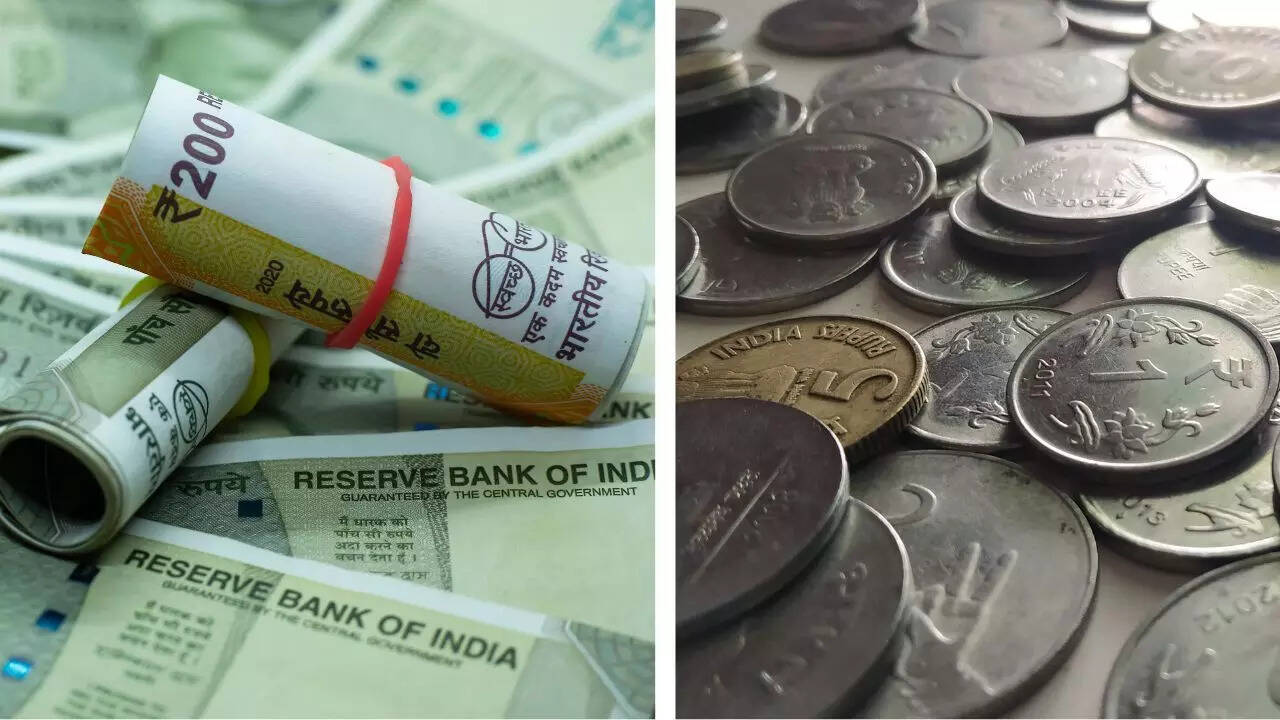 Indian Rupee Coins And Notes