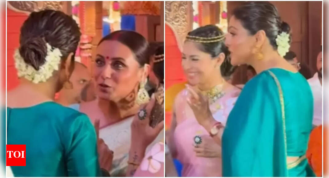 Rani and Kajol share joyful moments at Durga Puja