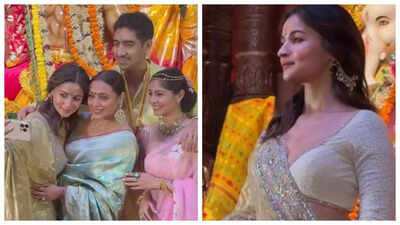 Durga Puja: Alia Bhatt makes jaw-dropping appearance at pandal; fans say 'sarees never looked this gorgeous'