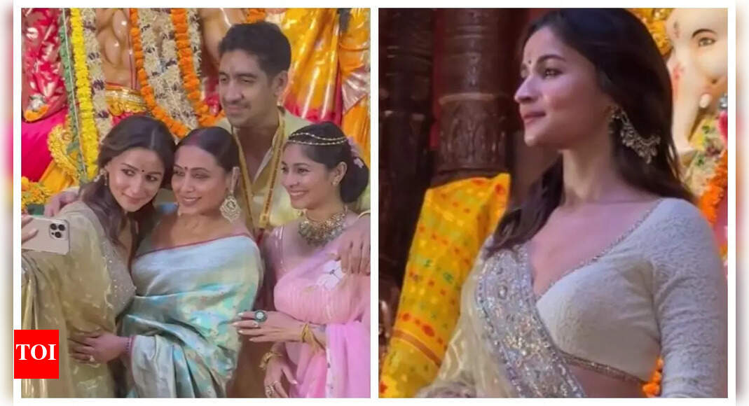 Alia makes jaw-dropping appearance at pandal- Pics