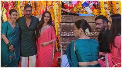 Kajol pulls Ajay Devgn’s leg over his slim look at Durga Puja with Nysa Devgn: ‘Bhooke pyaase rehte hai'
