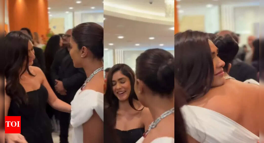 Mrunal Thakur gets teary eyed as she hugs Priyanka Chopra at an event and the girls talk – WATCH VIDEO