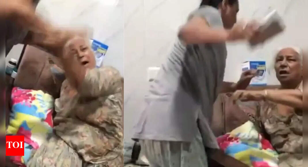 Pulls hair, slaps repeatedly, attacks with steel glass: Elderly mother-in-law beaten by daughter-in-law in Punjab; grandson films assault
