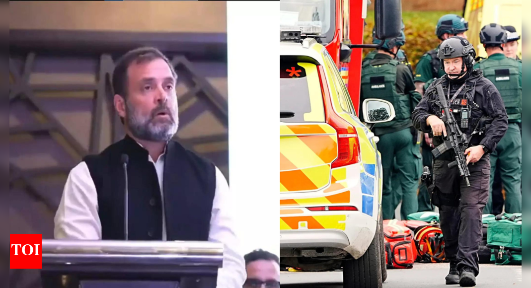 <div>Evening news wrap: Rahul Gandhi's remarks in Colombia stir row; 2 dead in UK synagogue attack, and more</div>