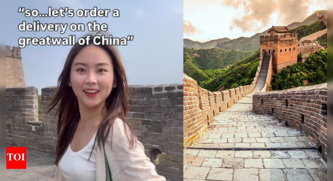Viral video shows drone delivering food to tourists at The Great Wall of China