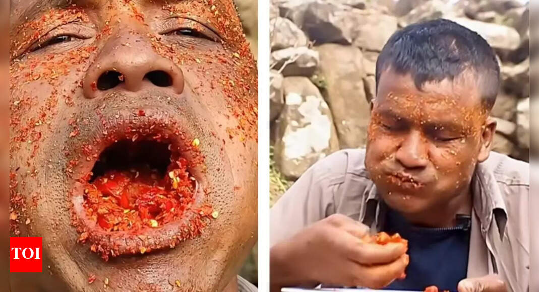 Man from Meghalaya Eats Kilos of Chillies and Smears Them on Face and Body: Video Goes Viral