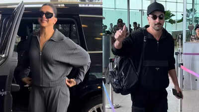 Deepika Padukone and Ranbir Kapoor reunite, share sweet hug and buggy ride at Mumbai airport: PICS