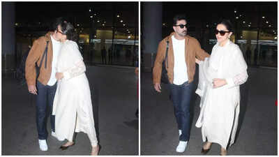 Ranbir Kapoor and Deepika Padukone exchange warm hugs as they are spotted together again after morning airport reunion