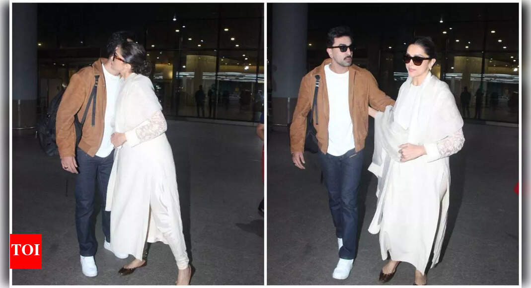 Ranbir Kapoor and Deepika Padukone exchange warm hugs as they are spotted together again after morning airport reunion | Hindi Movie News – The Times of India