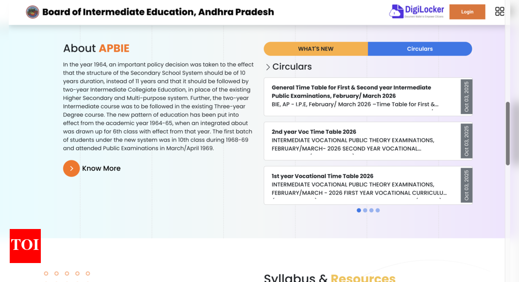 AP Intermediate Board 2026 date sheet released at bie.ap.gov.in: Check subject wise schedule here