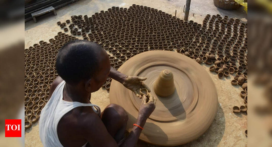 Rain Disrupts Diwali Preparations: Potters Face Rising Costs of Earthen Lamps