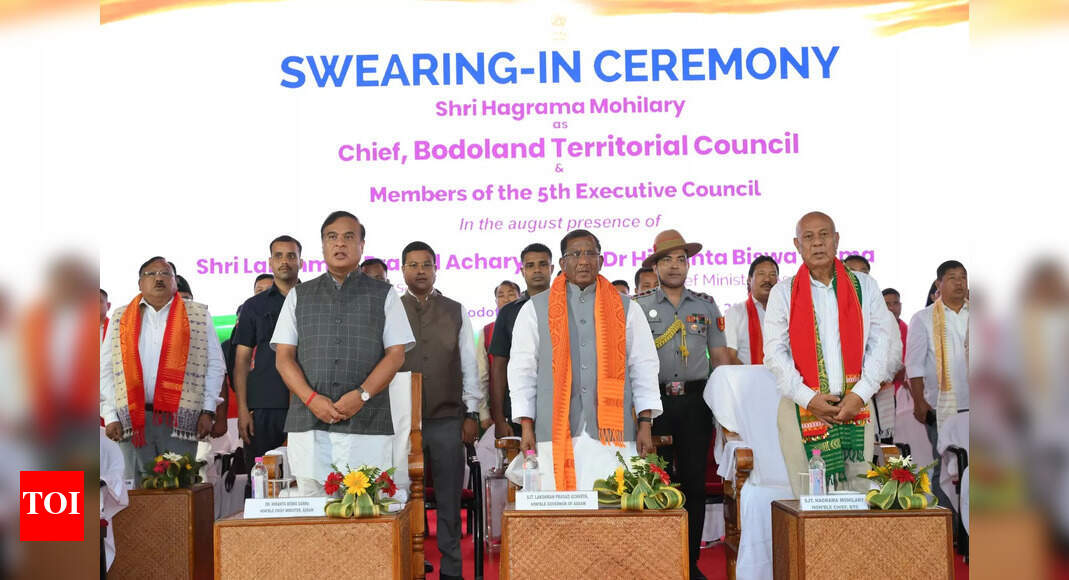 Mohilary sworn in as BTC chief, Himanta, Modi assure of support