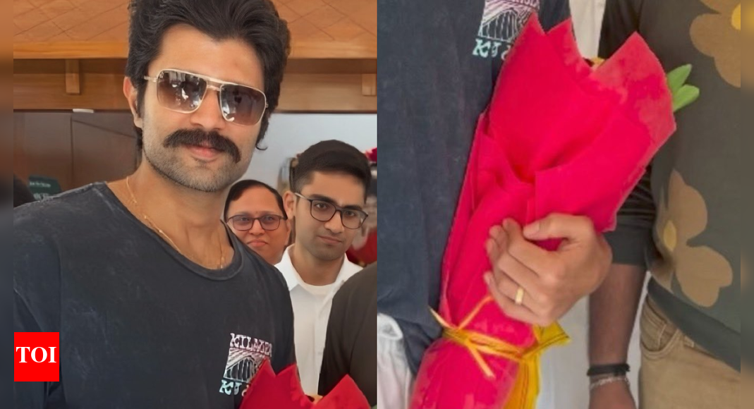 Vijay Deverakonda visits Prasanthi Nilayam: Fans spot ring, link it to Rashmika Mandanna engagement
