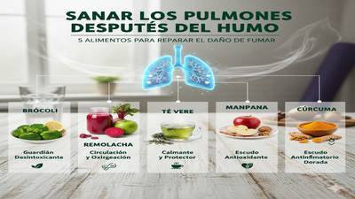 Sanar los pulmones después del humo: 5 alimentos que ayudan a reparar el daño de fumar