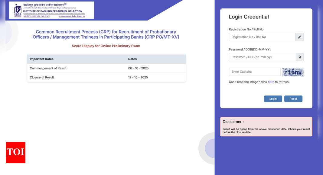 IBPS PO prelims scorecard 2025 released at ibps.in: Check direct link to download here