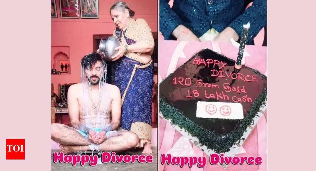 “Happy Divorce!”: Man celebrates being single again, his mom performs milk ‘Shudhi’ ritual-- Watch viral video