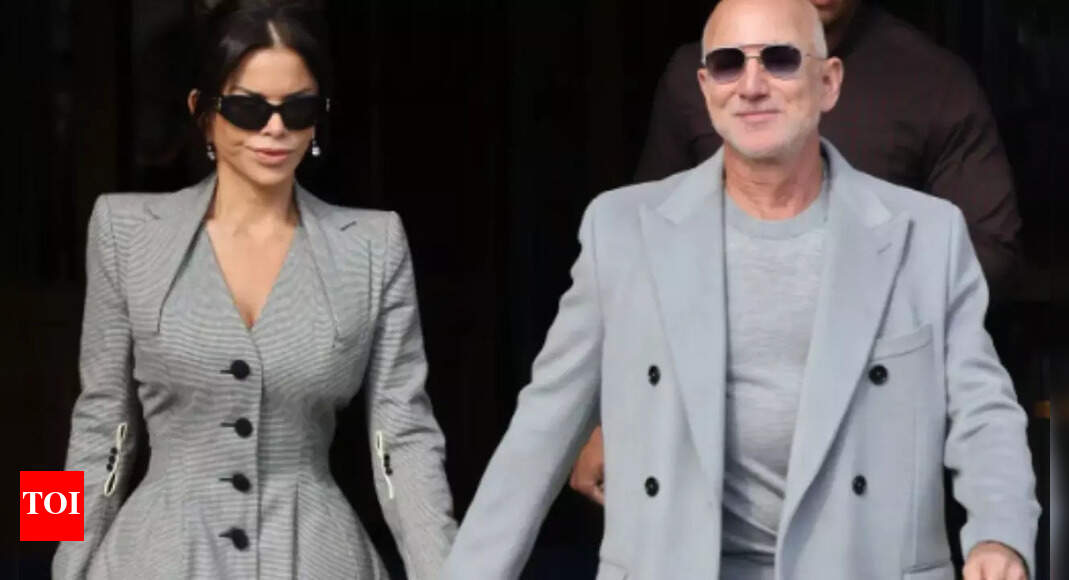 Jeff Bezos and Lauren Sánchez stun Paris Fashion Week in coordinated gray monochrome looks; redefining celebrity couple style