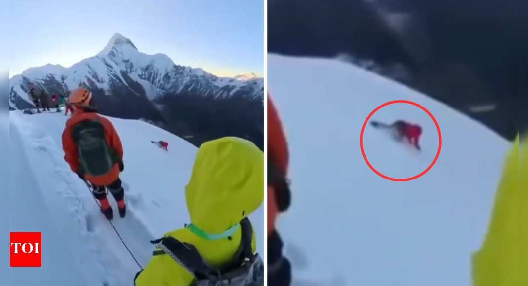 Watch: Trying to take selfie, man falls 200 metres from mountain in China; dies