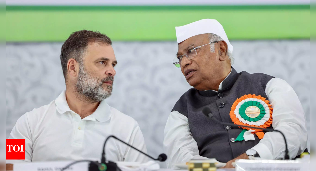 <div>Kharge-Rahul slam Valmiki's lynching as murder of Constitution, target BJP</div>