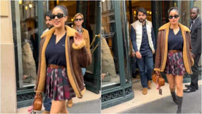 Janhvi Kapoor and her rumored beau Shikhar Pahariya get spotted exiting luxury handbag store in Paris