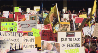 Alberta teachers' strike enters second day: Education minister open to more hires, but class size caps off the table