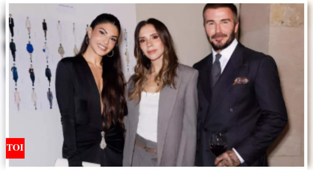 Jacqueline hugs David Beckham, impresses Victoria Beckham