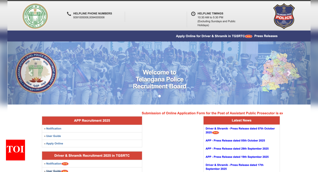 TSLPRB TSRTC recruitment 2025: Registration begins for 1,743 Driver and Shramik posts at tgprb.in; direct link to apply here