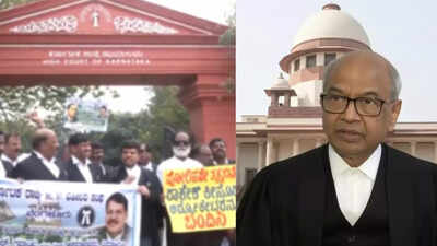 'Shoe attack' bid towards CJI BR Gavai: Lawyers protest across Karnataka, Telangana; demand punishment