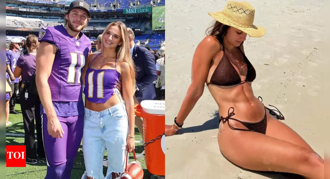 Who is Julia Falcioni? Wife of Baltimore Ravens punter Jordan Stout who went viral for trying on his NFL uniform in the locker room