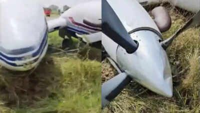 Private jet crashes in UP's Farrukhabad; lost control during take off