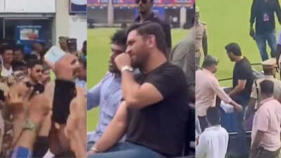 Fans swarm MS Dhoni! Huge crowd waits for ex-India skipper at airport - watch