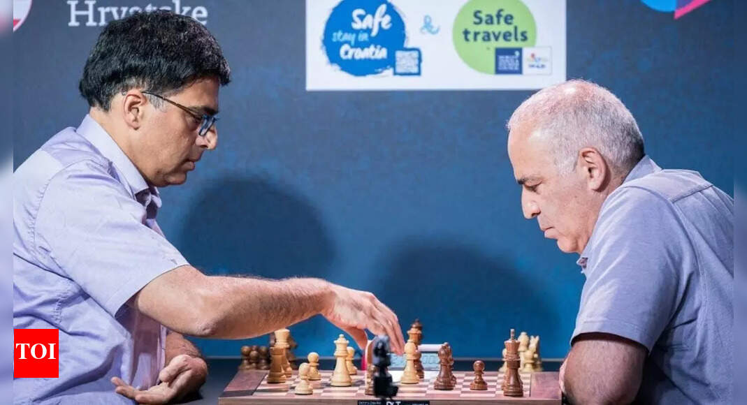 Kasparov stuns Anand on Day 1 of Clutch Chess, takes early lead