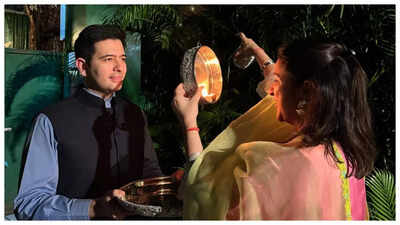 'My chaand - my love': Mommy-to-be Parineeti Chopra shares glimpses of her Karwa Chauth with hubby Raghav Chada