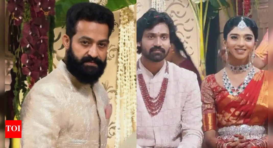 Jr NTR at Nithiin's Wedding: 'RRR' Actor Spotted Celebrating with Family and Fans