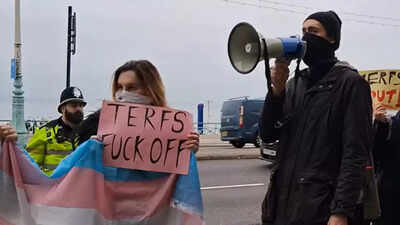 'Smashed windows, graffiti and intimidation': Feminist conference venue in Brighton vandalised by  trans activists - Watch