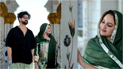 Sonakshi Sinha covers her head with dupatta as she visits Abu Dhabi mosque amid Deepika Padukone's hijab row; fans react