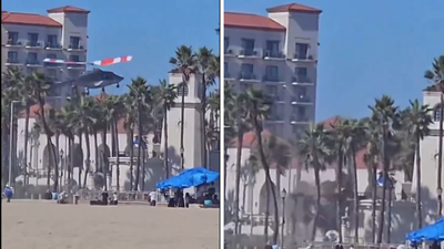 Helicopter crashes in California's Huntington Beach; 5 injured - watch