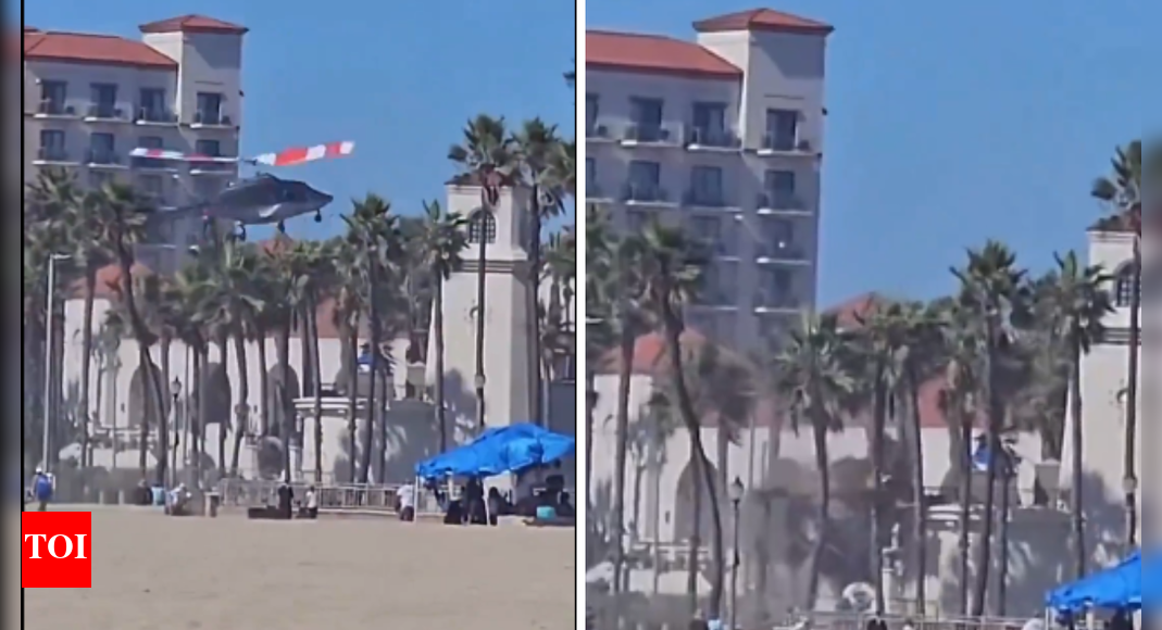 Helicopter crashes in California's Huntington Beach; 5 injured - watch